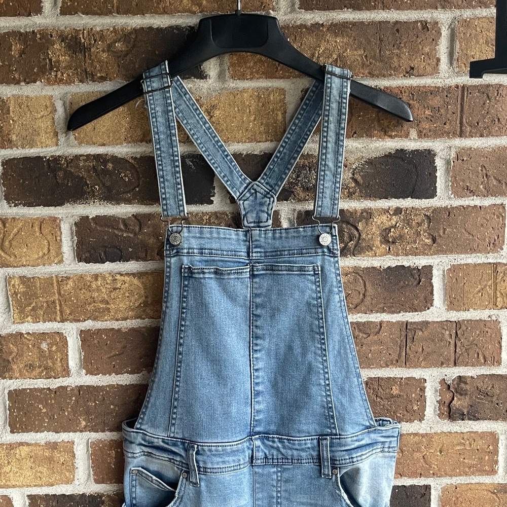 Celebrity Pink Blue Denim Overalls - Picture 2 of 9